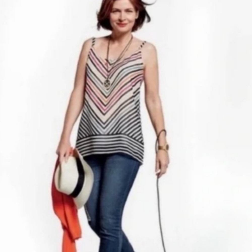 CAbi Striped Multicolor Women's Camisole Sleevless Top. Size Small.